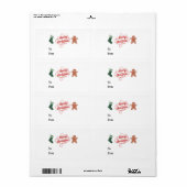 Vrolijk kerstcadeautje met ontbijtkoek etiket (Full Sheet)