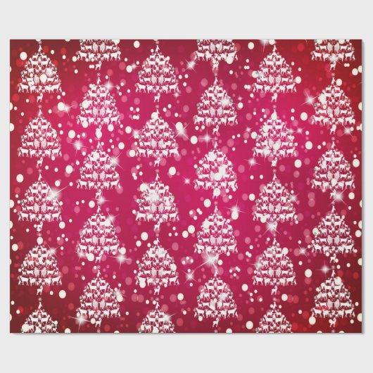 Vrolijk kerstcadeautje met rode bokeh-geit cadeaupapier (Vlak)