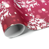 Vrolijk kerstcadeautje met rode bokeh-geit cadeaupapier (Rol Hoek)