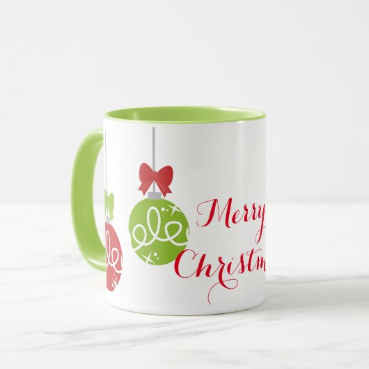 Vrolijk kerstcadeautje mok (Voorkant links)