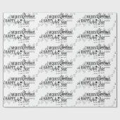 Vrolijk kerstcadeautje, mooi nieuwjaar werkdocumen cadeaupapier (Vlak)