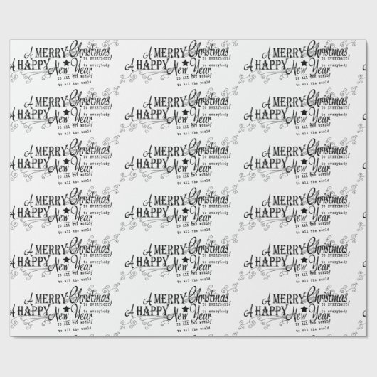 Vrolijk kerstcadeautje, mooi nieuwjaar werkdocumen cadeaupapier (Vlak)