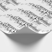 Vrolijk kerstcadeautje, mooi nieuwjaar werkdocumen cadeaupapier (Hoek)