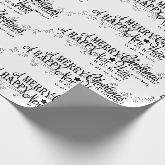 Vrolijk kerstcadeautje, mooi nieuwjaar werkdocumen cadeaupapier (Hoek)