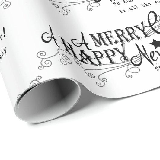 Vrolijk kerstcadeautje, mooi nieuwjaar werkdocumen cadeaupapier (Rol Hoek)