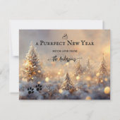 Vrolijk kerstcadeautje Nieuwjaar Kat Kaart (Achterkant)