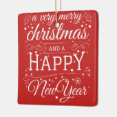Vrolijk kerstcadeautje Nieuwjaar Keramisch Ornament (Links)
