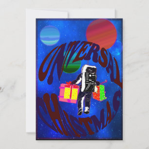 Vrolijk kerstcadeautje op ruimteoppervlak kaart