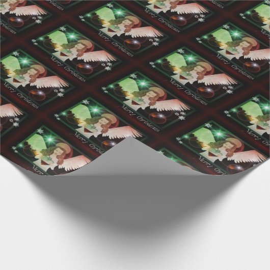 Vrolijk kerstcadeautje, oud zwart cadeaupapier (Hoek)