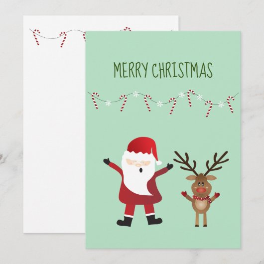 Vrolijk kerstcadeautje, rendiertje feestdagenkaart (Voorkant / Achterkant)