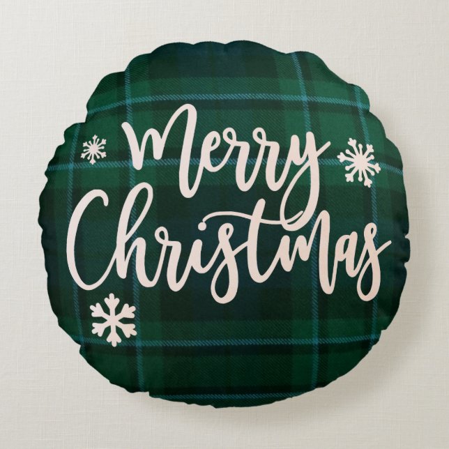 Vrolijk kerstcadeautje rond kussen (Voorkant)