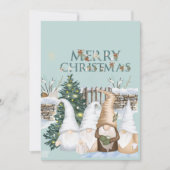 Vrolijk kerstcadeautje rood en blauwe sneeuw feestdagenkaart (Voorkant)