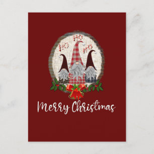 Vrolijk kerstcadeautje Rood, Rustic, Pset, Trendy Briefkaart