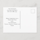 Vrolijk kerstcadeautje Rood, Rustic, Pset, Trendy Briefkaart (Achterkant)