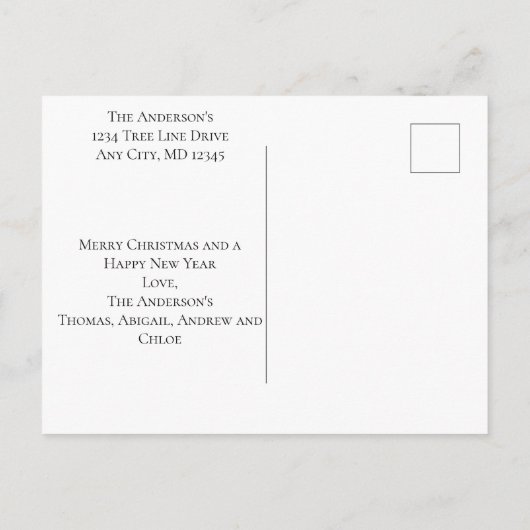 Vrolijk kerstcadeautje Rood, Rustic, Pset, Trendy Briefkaart (Achterkant)