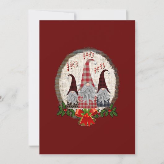 Vrolijk kerstcadeautje Rood, Rustic, Pset, Trendy Kaart (Achterkant)