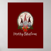 Vrolijk kerstcadeautje Rood, Rustic, Pset, Trendy Poster (Voorkant)