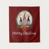 Vrolijk kerstcadeautje Rood, Rustic, Pset, Trendy Wandkleed (Voorkant)