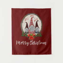 Vrolijk kerstcadeautje Rood, Rustic, Pset, Trendy Wandkleed