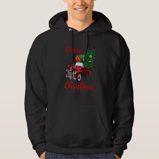 Vrolijk kerstcadeautje Rood vliegertje Mannen Wome Hoodie (Voorkant)