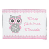 Vrolijk kerstcadeautje roze Kussensloop voor meisj (Voorkant)