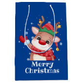Vrolijk kerstcadeautje Rudolph The Red Nose Reinde Medium Cadeauzakje (Voorkant)