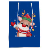 Vrolijk kerstcadeautje Rudolph The Red Nose Reinde Medium Cadeauzakje (Achterkant)