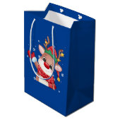 Vrolijk kerstcadeautje Rudolph The Red Nose Reinde Medium Cadeauzakje (Achterkant Gekanteld)