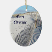 Vrolijk kerstcadeautje, Sand Dunes en Fences Keramisch Ornament (Rechts)