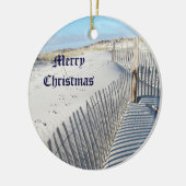 Vrolijk kerstcadeautje, Sand Dunes en Fences Keramisch Ornament (Links)