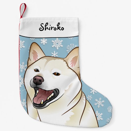 Vrolijk kerstcadeautje Shiba Inu Stocking Kleine Kerstsok (Voorkant)