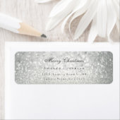 Vrolijk kerstcadeautje Silver Stars Snow Grey Etiket (Insitu)