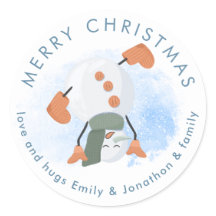 Vrolijk kerstcadeautje Snowman Cartwheel uit naam