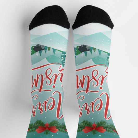 Vrolijk kerstcadeautje sokken (Top)