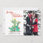 Vrolijk kerstcadeautje Succulente foto Feestdagenkaart (Voorkant)