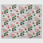 Vrolijk kerstcadeautje toevoegen Naam Bot en Afdru Cadeaupapier (Vlak)