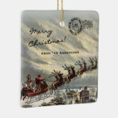 Vrolijk kerstcadeautje van Santa Sleigh Keramisch Ornament (Rechts)