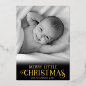 Vrolijk kerstcadeautje voor de eerste kerst folie feestdagenkaart (Voorkant)