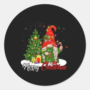 Vrolijk kerstcadeautje voor de familie kerstmis vo ronde sticker