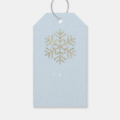 Vrolijk kerstcadeautje voor script Gold Pastel Blu Cadeaulabel (Achterkant)