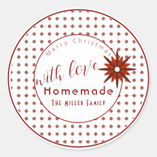 Vrolijk kerstcadeautje voor voedselfeestdag ronde sticker