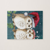 Vrolijk kerstcadeautje Waterverf Wintersneeuw Legpuzzel (Horizontaal)