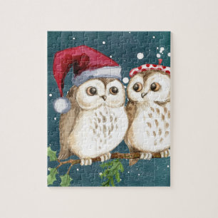 Vrolijk kerstcadeautje Waterverf Wintersneeuw Legpuzzel