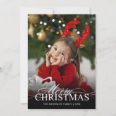 Vrolijk kerstcadeautje Witte tekst overleggen Feestdagenkaart (Voorkant)