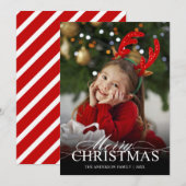 Vrolijk kerstcadeautje Witte tekst overleggen Feestdagenkaart (Voorkant / Achterkant)