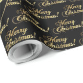 Vrolijk kerstcadeautje, zwart en goud cadeaupapier (Rol Hoek)