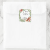 Vrolijk kerstcadeautjes Enveloppen Feestdagen Wish Vierkante Sticker (Tas)