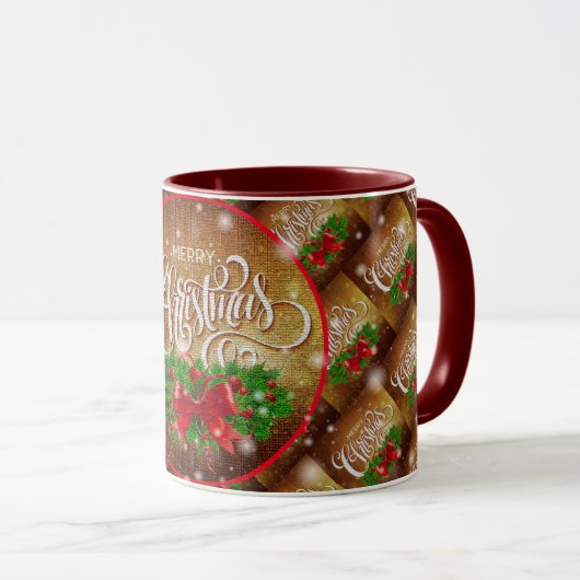 Vrolijk kerstcadeautjes met fijne kerst - mokken (Voorkant rechts)