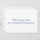 Vrolijk kerstcitaat met blauwe tekst feestdag Kaar Feestdagenkaart (Achterkant)