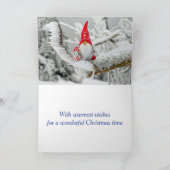 Vrolijk kerstcitaat met blauwe tekst feestdagen kaart (Binnen)